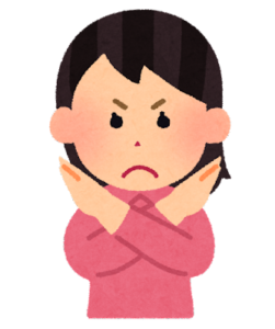 バツのポーズをする女性のイラスト