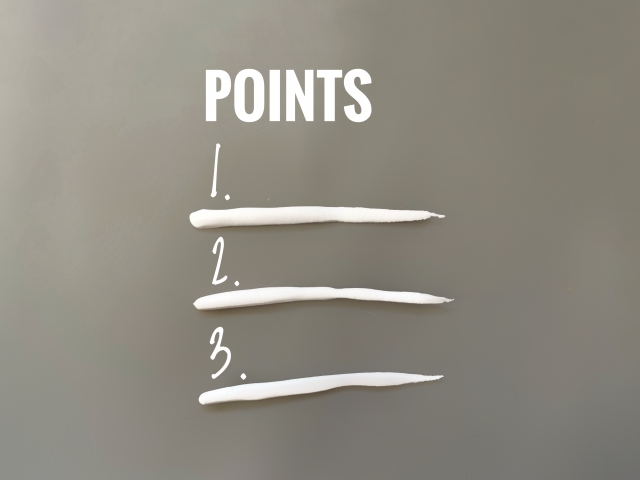 POINTS1,2,3の文字