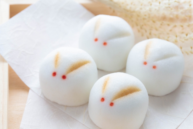 うさぎの絵柄のお団子