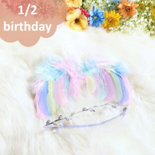 天使の羽　レインボー　ハーフバースデー　衣装　100日祝い　ニューボーンフォト