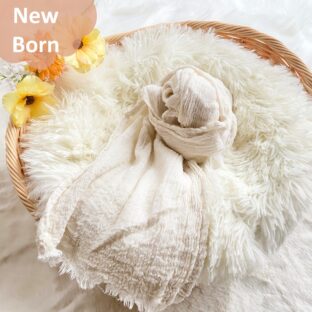 ミルク　おくるみ　ニューボーンフォト　ガーゼ生地　赤ちゃん　新生児　ホワイト