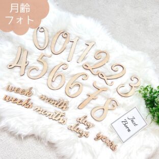 木製　月齢フォト  飾り　マタニティフォト　 レターバナー マンスリーカード　JustBoneカード付き