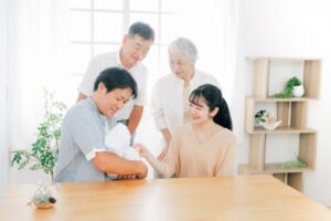 家族と赤ちゃん